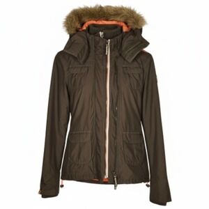 SUPERDRY Fur Trim Hooded‎ Outdoor Gorpcore Jacket Utility Coat Lightweight
